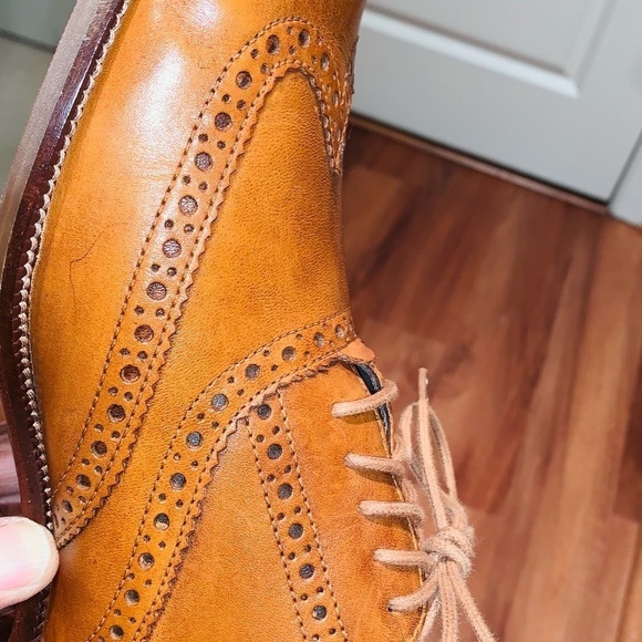 Cole Haan British Tan Wing Tip Oxfords. - Picture 11 of 15